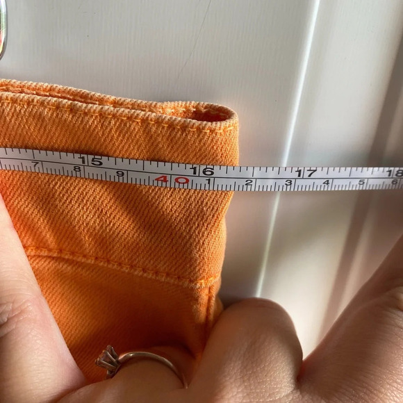 Dismero Denim Pants Made In Italy Jeans Size 33 Orange Bright Skinny Colorblock - Picture 7 of 13